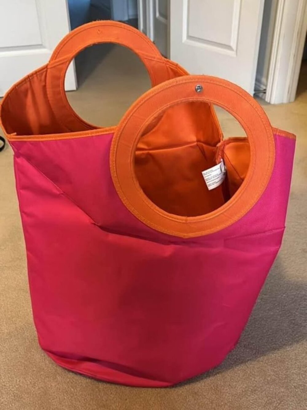 Large Pink & Orange Laundry / Storage Tote